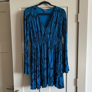 NWOT fit and flare mini dress with bell sleeves